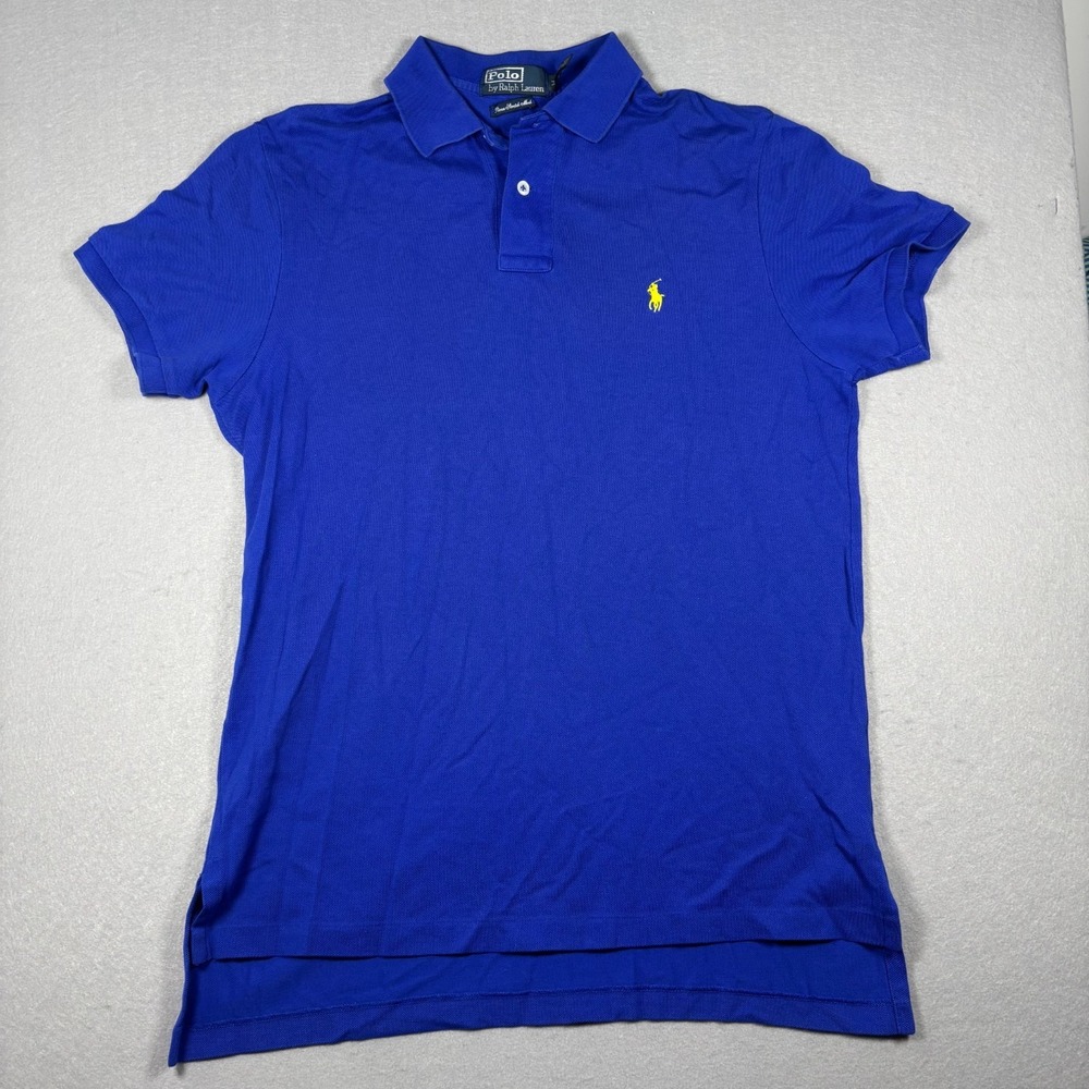 Polo Ralph Lauren Men's Pima Stretch Mesh Polo‎ Shirt Blue Size Medium Preppy